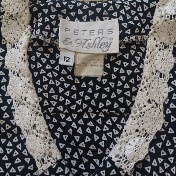 Vintage Peters & Ashley button up womens 12 floral lace collar grannycore 1950s - Picture 4 of 8